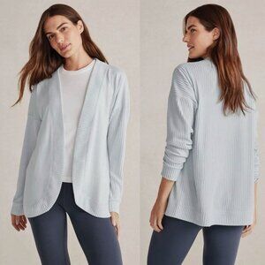 Haven Well Within Open Front Ribbed Cardigan Medium Light Blue